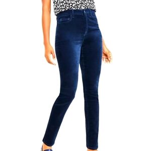 LOFT The Skinny High Rise Navy Velvet Jeans